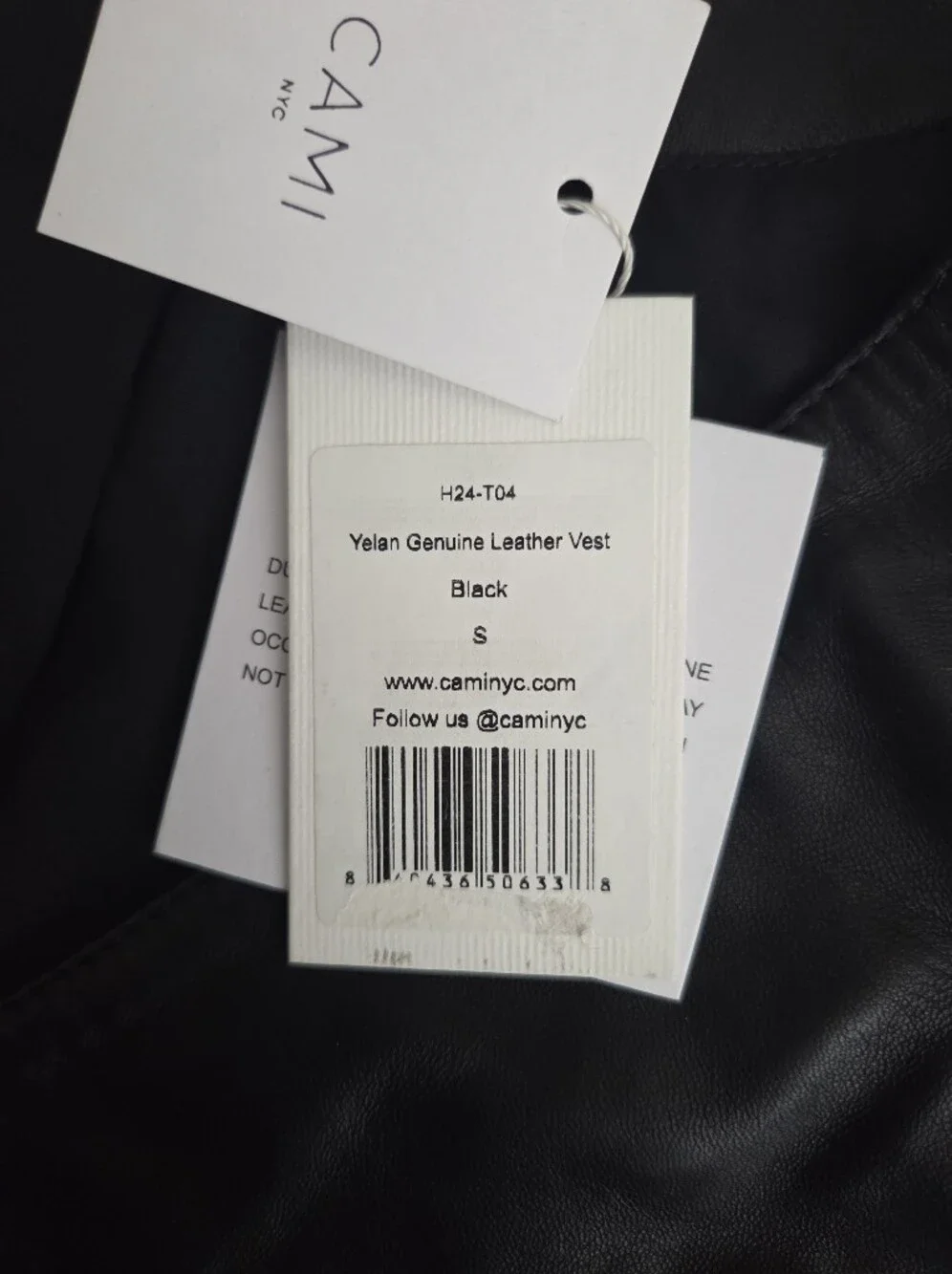 CAMI NYC Yelan Genuine Leather Vest size S NWT